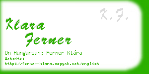 klara ferner business card